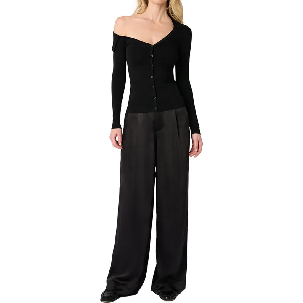 WeWoreWhat Silky Trouser Pant in Black at Nordstrom, Size 10 | Nordstrom