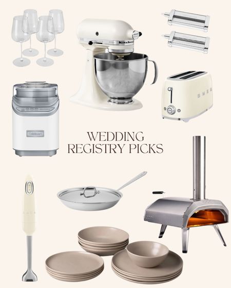 Some of my wedding registry picks! KitchenAid, Smeg toaster, dinnerware, and more! 
