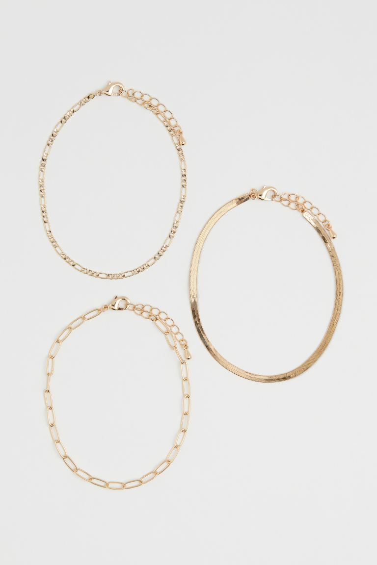 New ArrivalAnklets in metal chain with various designs. One anklet in curb chain and one with pen... | H&M (US + CA)
