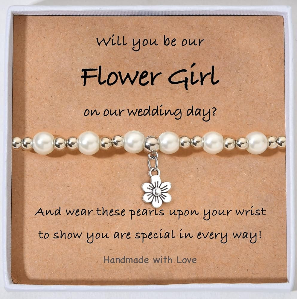 Flower Girl Proposal Bracelet, Proposal Gift, Will You Be My Flower Girl, Flower Girl Gift, Bride... | Amazon (US)