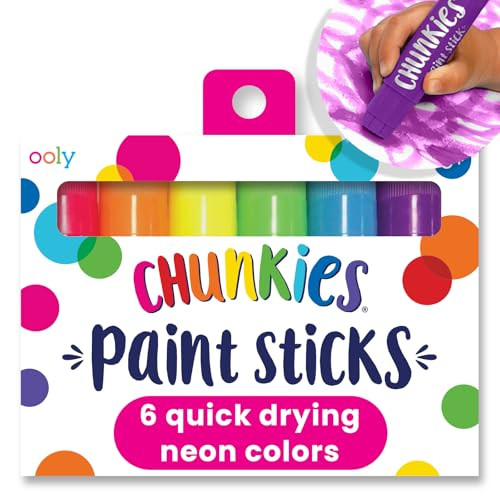 Ooly Chunkies 6 Neon Paint Sticks For Kids, Tempera Paint Sticks Neon Colors Set, No Mess Quick D... | Amazon (US)