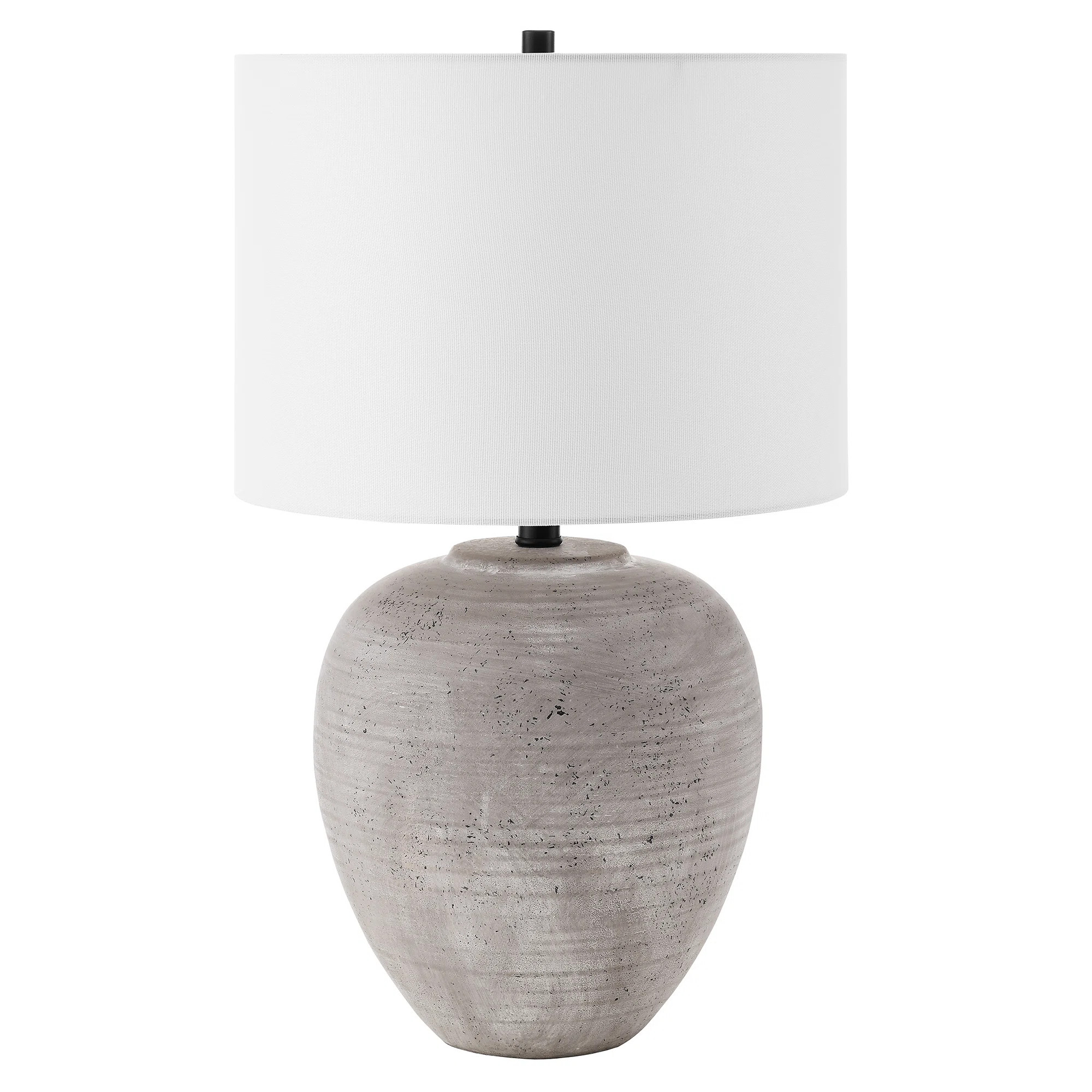 Meinou 23" Tall Ceramic Table Lamp with Fabric Shade in Cool Terracotta/White | Wayfair North America