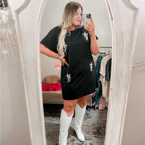 Arula Star Black T-Shirt Dress | Poshmark