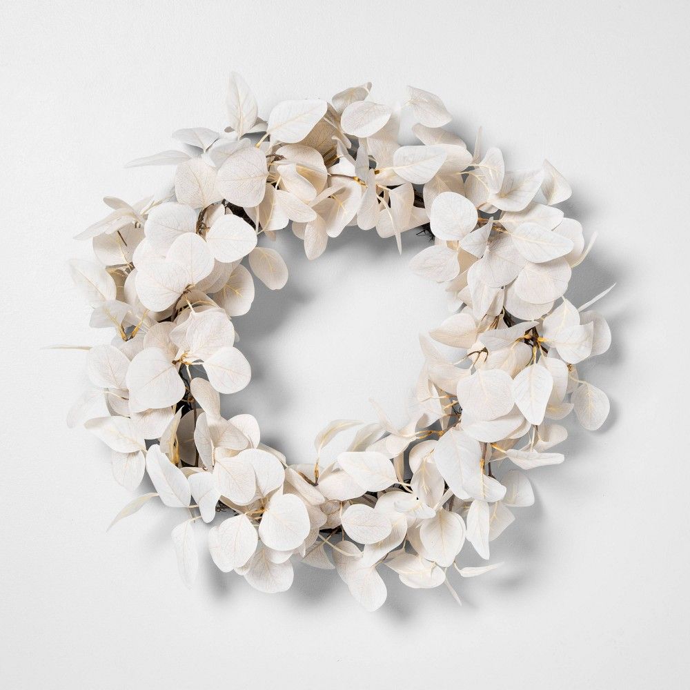 24"" Faux Bleached Eucalyptus Wreath - Hearth & Hand with Magnolia | Target