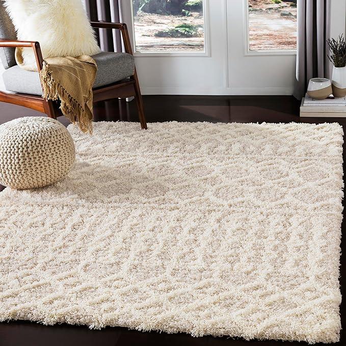 Hapsburg Moroccan Shag Area Rug, 5'3" x 7'3", Beige | Amazon (US)