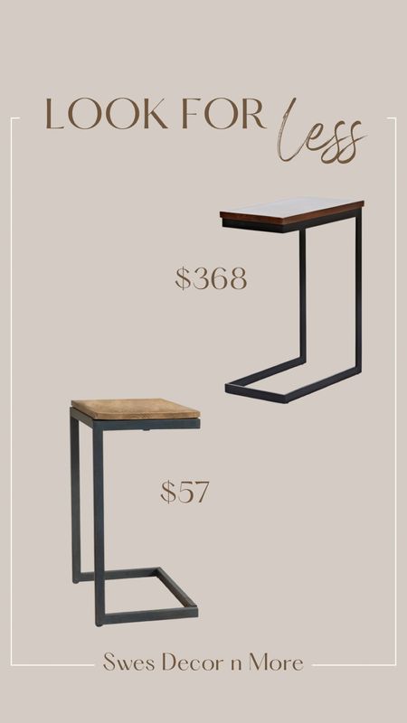 Look at that price difference! Metal and wood C-Stand end table. 

#endtables #cstand #woodtable #metaltable #lookforless

#LTKSeasonal #LTKhome #LTKunder100
