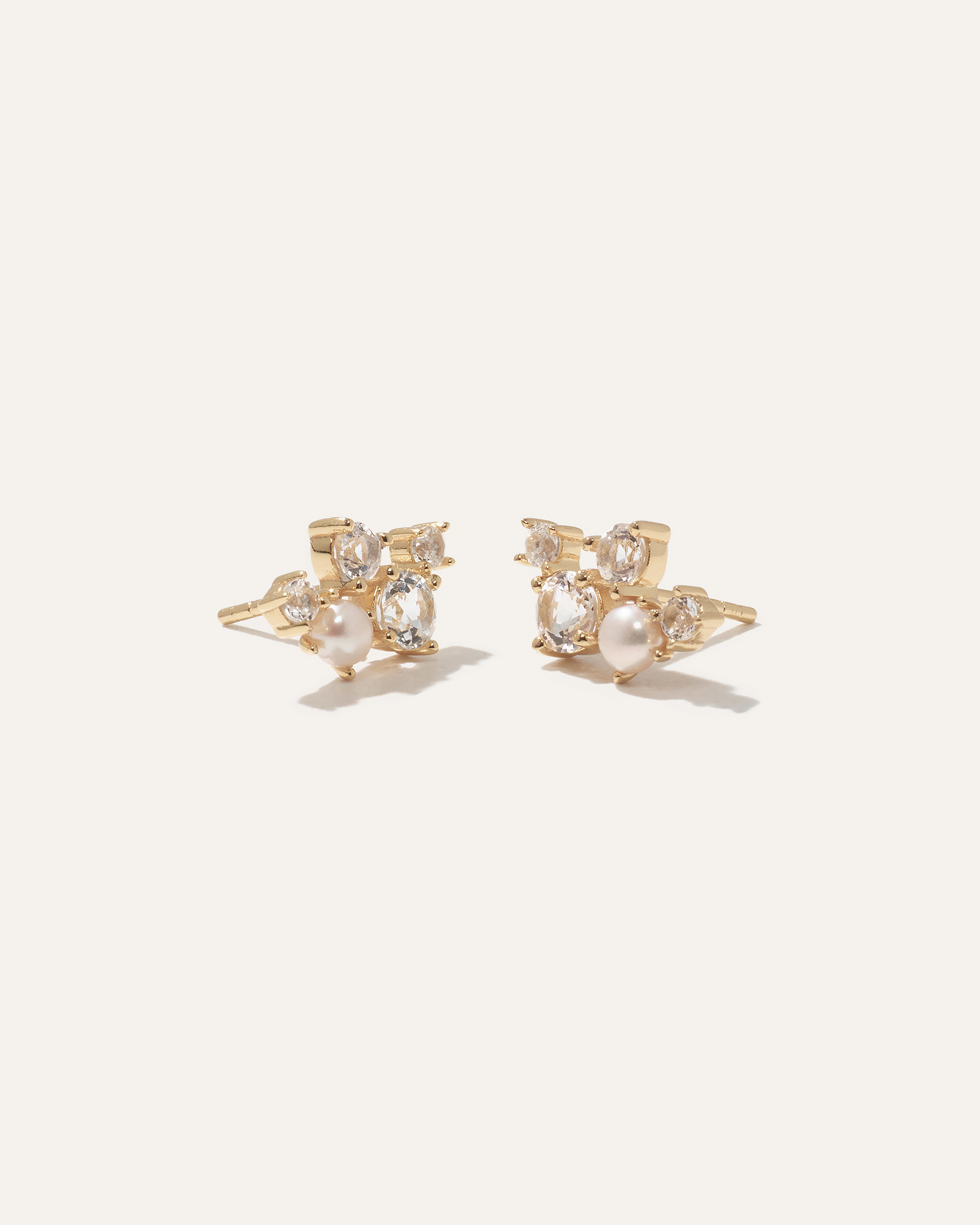 Quince | Women's Mini Topaz Pearl Sparkle Climber Earrings in Gold Vermeil | Quince