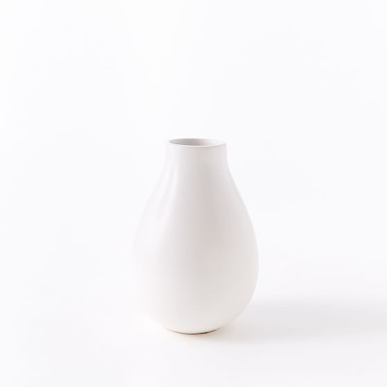 Pure White Ceramic Vase, Raindrop | West Elm (US)
