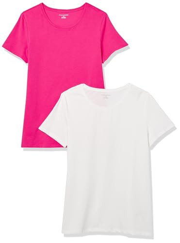 Amazon Essentials Women's Regular-Fit Short-Sleeve T-Shirt (Crewneck and V-Neck Options), Multipa... | Amazon (US)