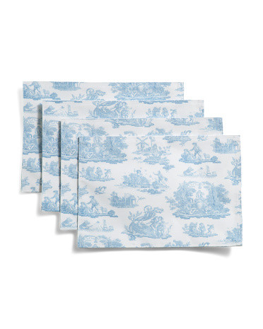 Set Of 4 Easy Case Toile Placemats | TJ Maxx