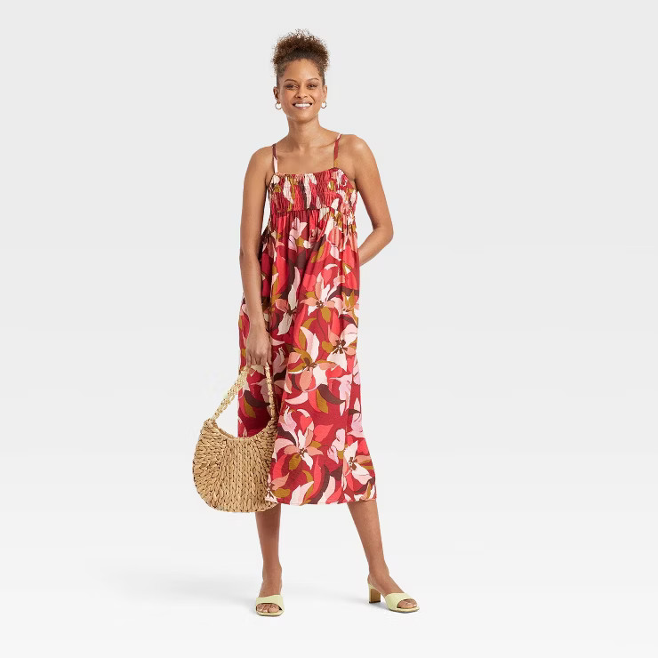 Women's Spaghetti Strap Smocked Dress - A New Day™ | Target