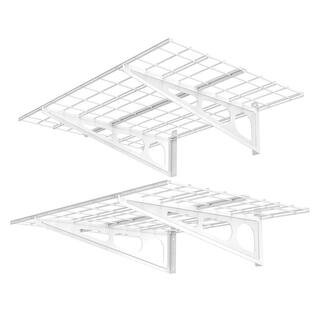 24 in. x 48 in. Steel Garage Wall Shelf with Brackets in White | The Home Depot
