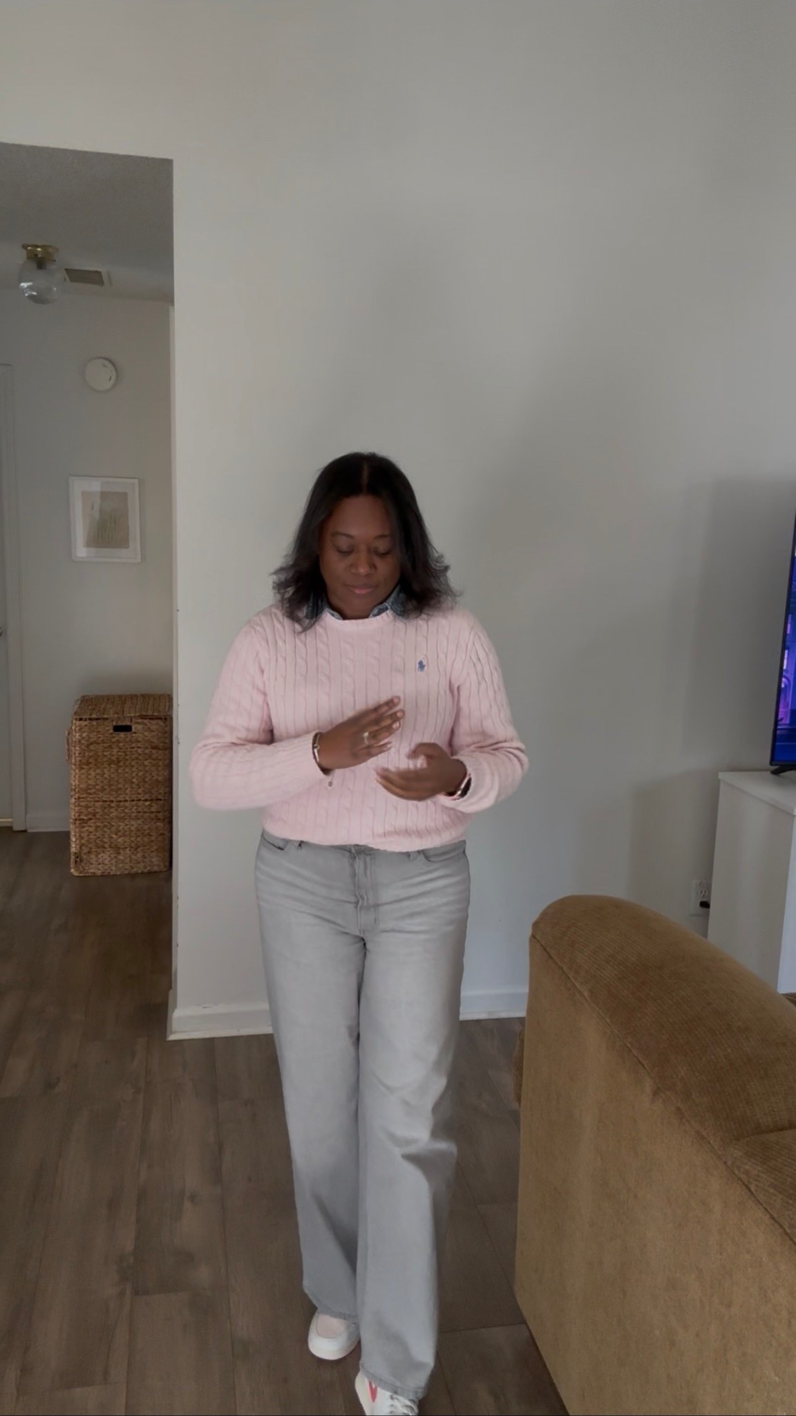 The "Hotlanta" memo definitely didn't reach us today! It is officially freezing in the city, but we aren't letting the temps stop the Sunday vibes. ☕️
If you know us, you know we are always running out the door to make it to church on time, so I’ve officially mastered the post-service outfit snap! 🏃‍♀️💨 #PreppyStreetwear #CableKnit #WideLegJeans #GreyDenim #PinkAesthetic #LayeringSeason #CasualChic #WinterOutfitInspo #LTKunder100 #LTKshopper

#LTKootd #LTKmomlife #LTKOver40