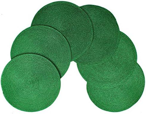 Christmas Carol Woven Spiral Table Placemats 15 Inches Round Set of 6 Non-Slip Dining & Kitchen Tabl | Amazon (US)