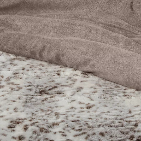 Textured Faux Fur Snow Leopard Comforter & Sham Set  - Threshold™ | Target