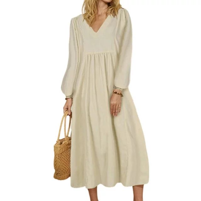 Women Dress 2XL Homedress Long Sleeve A-line High Waist Lady Dresses Autumn Winter Comfort Lounge... | Walmart (US)