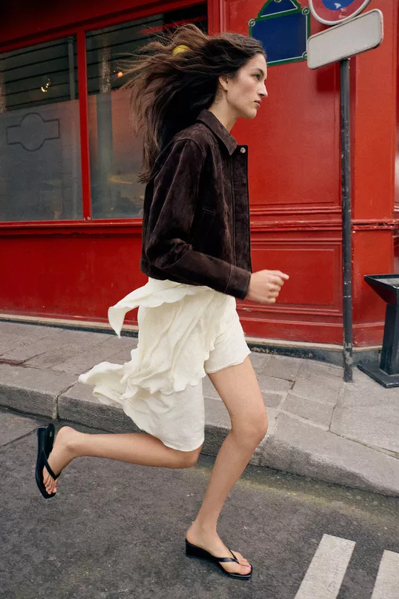 JACKE AUS 100 % WILDLEDER | Zara DE