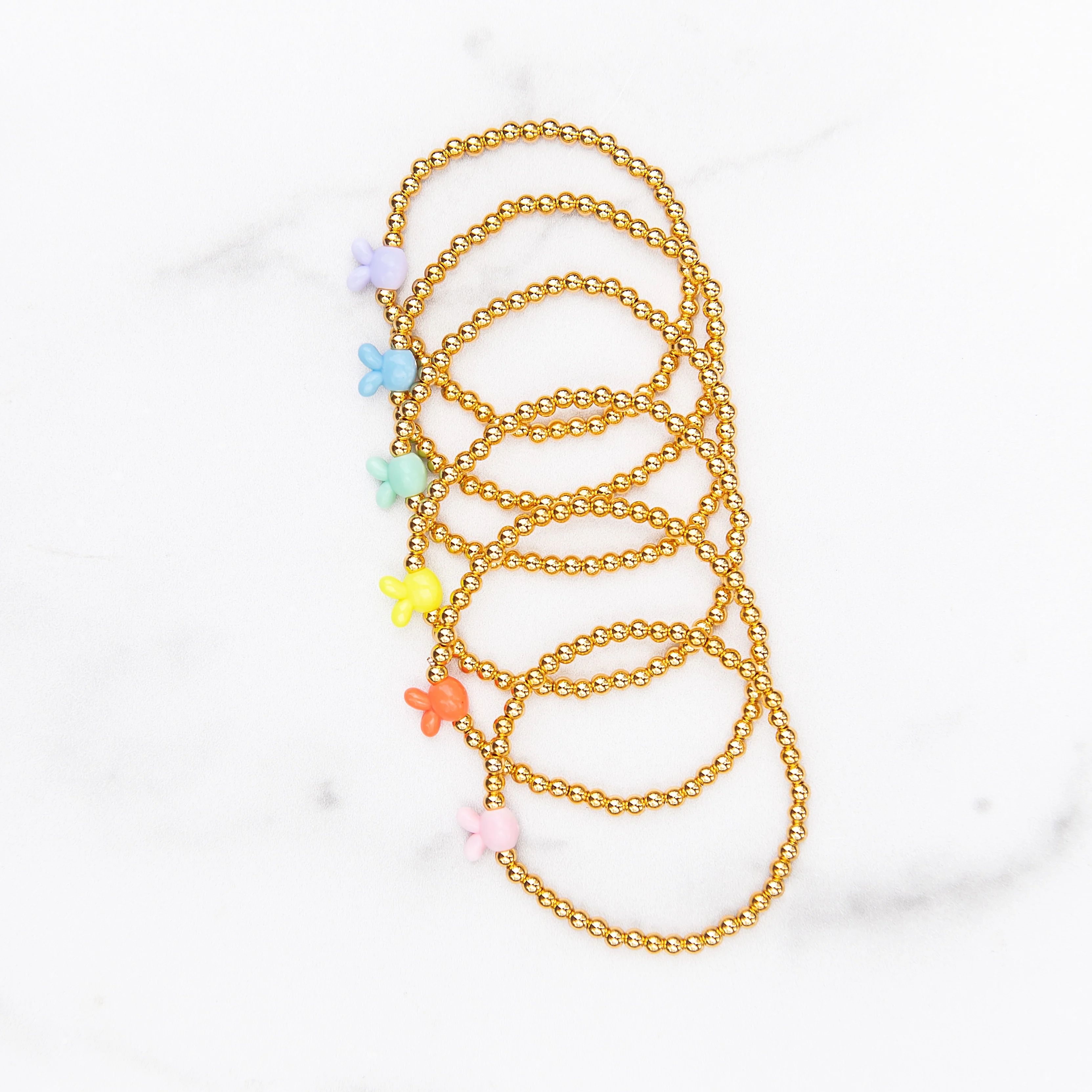Gold Beaded Bunny Bracelet | Golden Thread