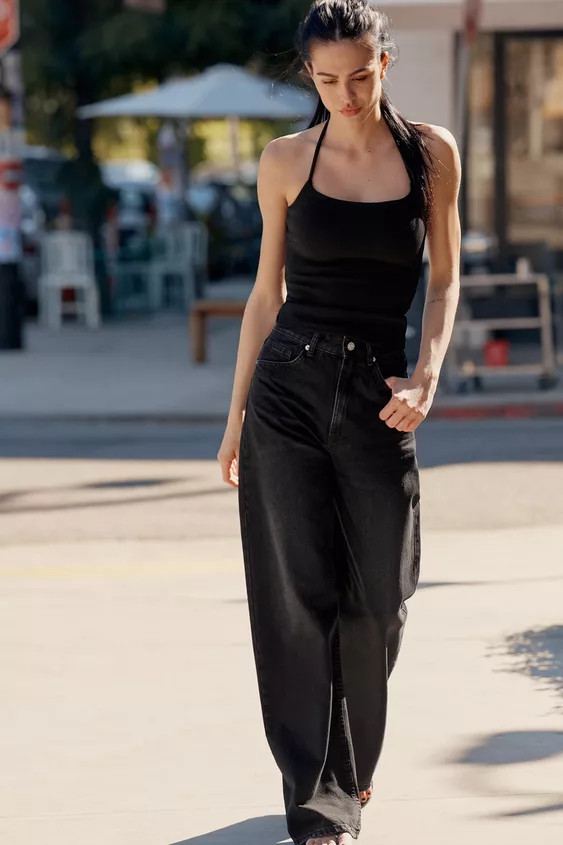STRETCH KNIT HALTER TOP | Zara UK