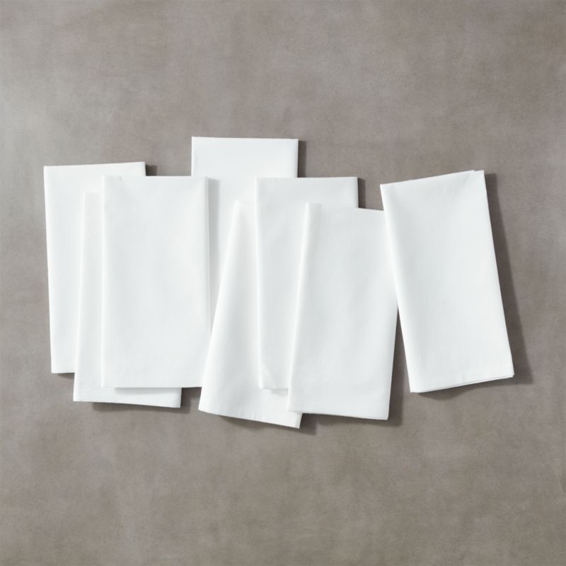 Poplin Modern White Cloth Dinner Napkins Set of 8 + Reviews | CB2 | CB2