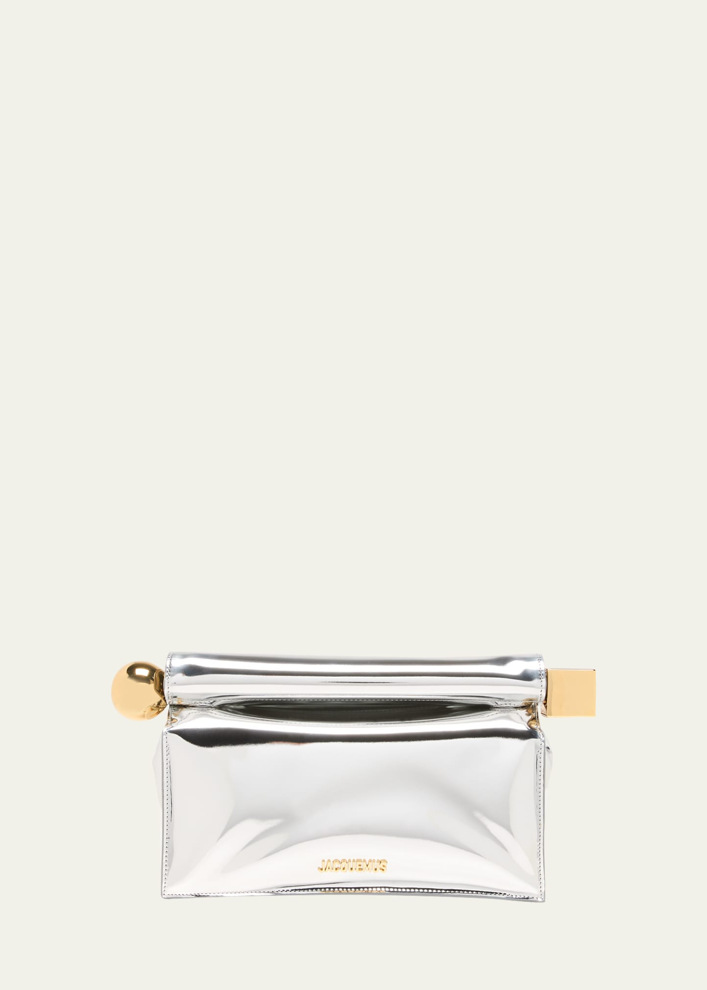 Jacquemus La Pochette Rond Metallic Clutch Bag | Bergdorf Goodman
