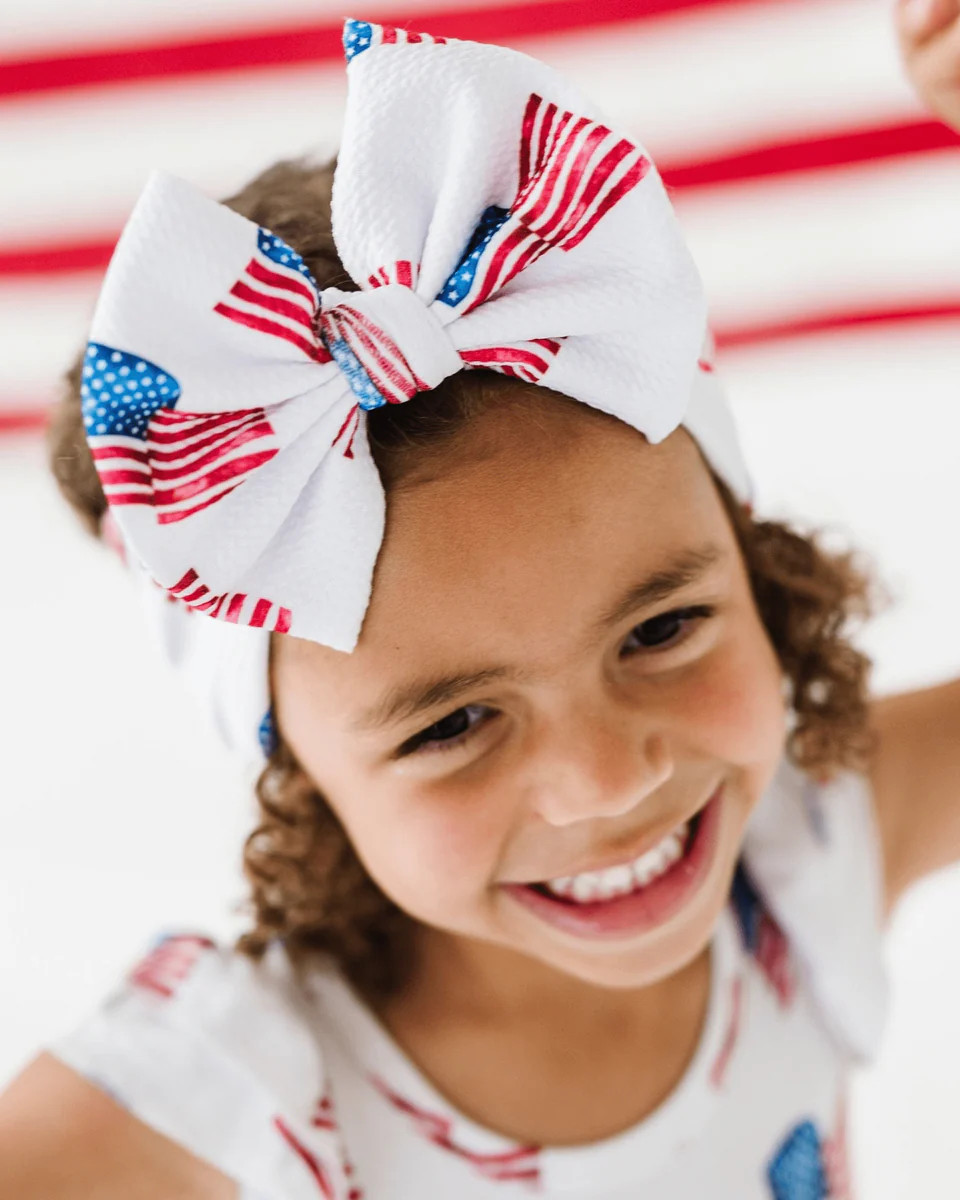 Red, White & Cute Biggie Bow | Bums & Roses