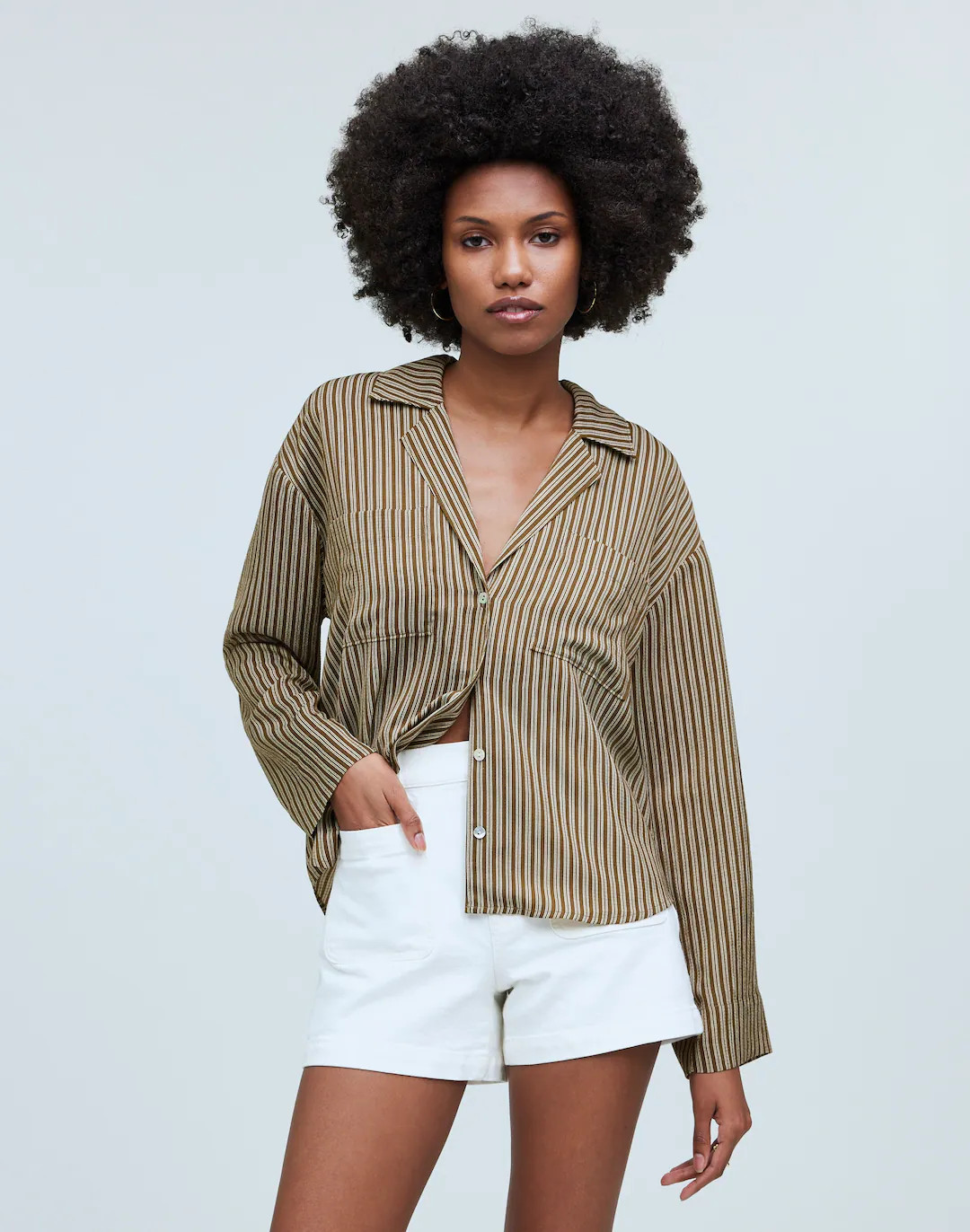 Resort Long-Sleeve Shirt in Stripe Seersucker | Madewell