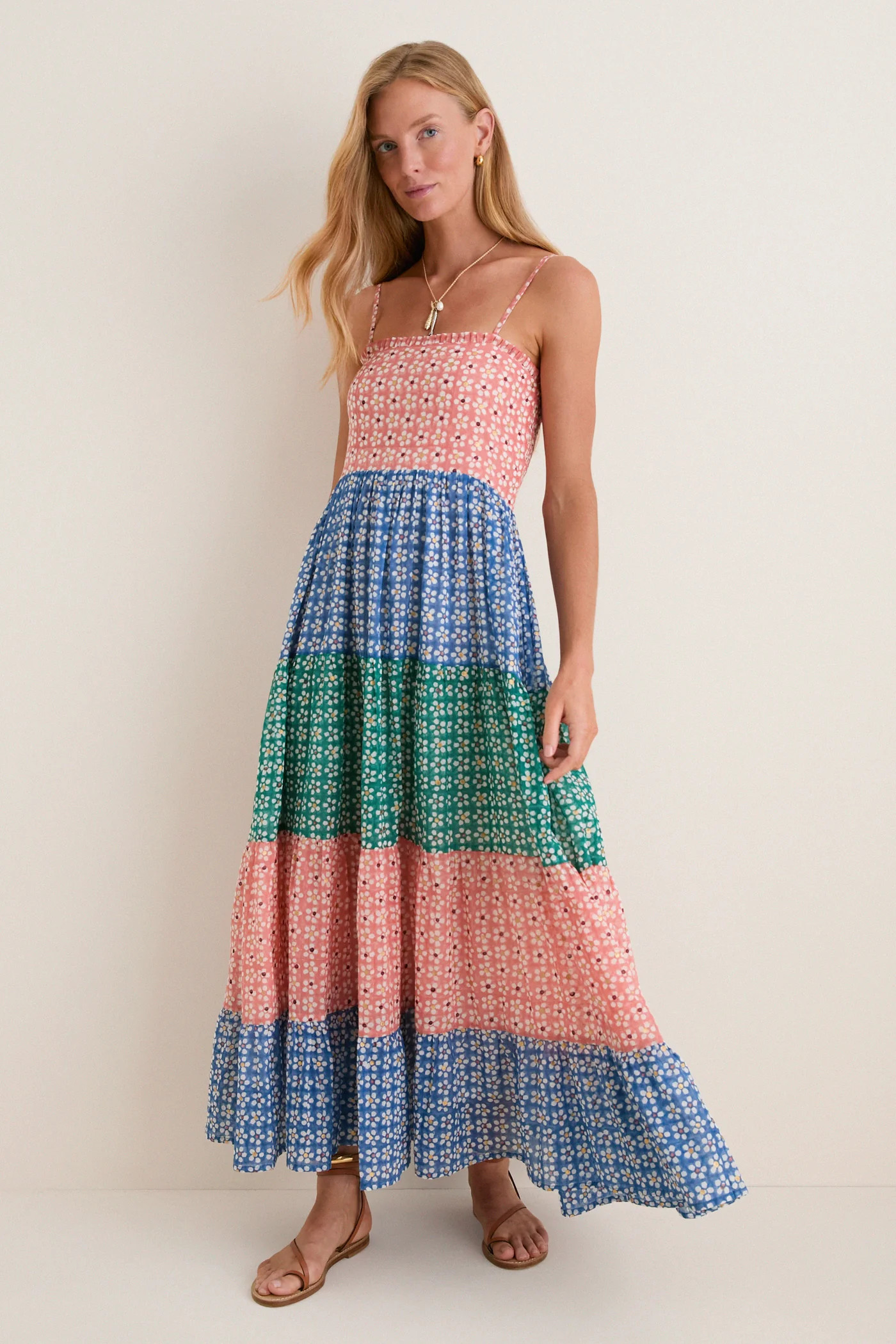Aster Blue Smocked Back Maxi | Tuckernuck (US)