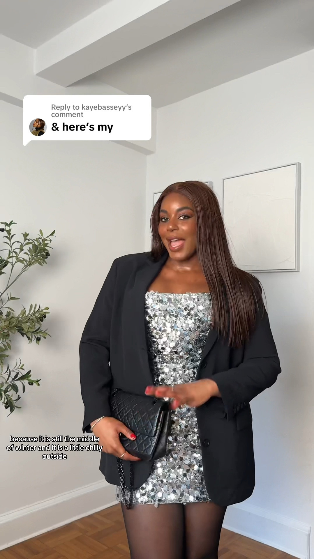 NYFW is here and this is one of my first looks for fashion week events! Wearing a bold silver sequin mini dress to channel disco ball energy (similar styles linked below). Accentuating my shoulders with a body shimmer, YSL and Christian Louboutin perfumes, and a black blazer to layer! Products used linked below. Would you wear this for New York fashion week? ✨ For more links to giftguide, galentines, coupon, valentines, sisterstudio, wedding guest dress, resort wear, vacation outfits, work outfit, follow me on LTK! ✨

#LTKNYFW #LTKStyleTip #LTKWatchNow