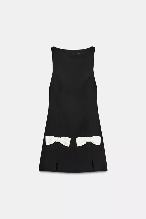 CONTRAST BOW MINI DRESS | Zara US