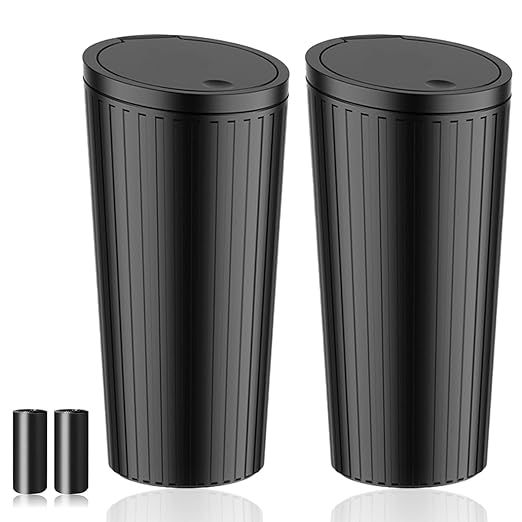 Car Trash Can Bin with Lid - 2 Packs Car Garbage Can Cup Holder-Universal Leakproof Vehicle Garba... | Amazon (US)