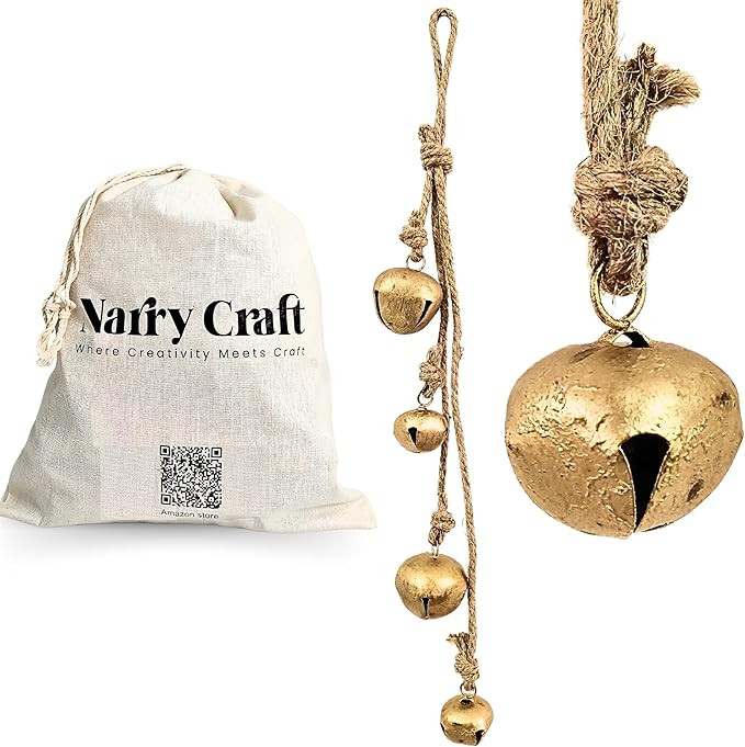 Christmas Jingle Bell Garland Wrought Rustic Bell Chime Gold Bell Garland Hanging Bell Antique Be... | Amazon (US)