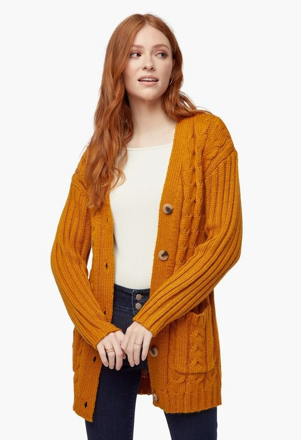 Textured Boyfriend Cardigan | JustFab