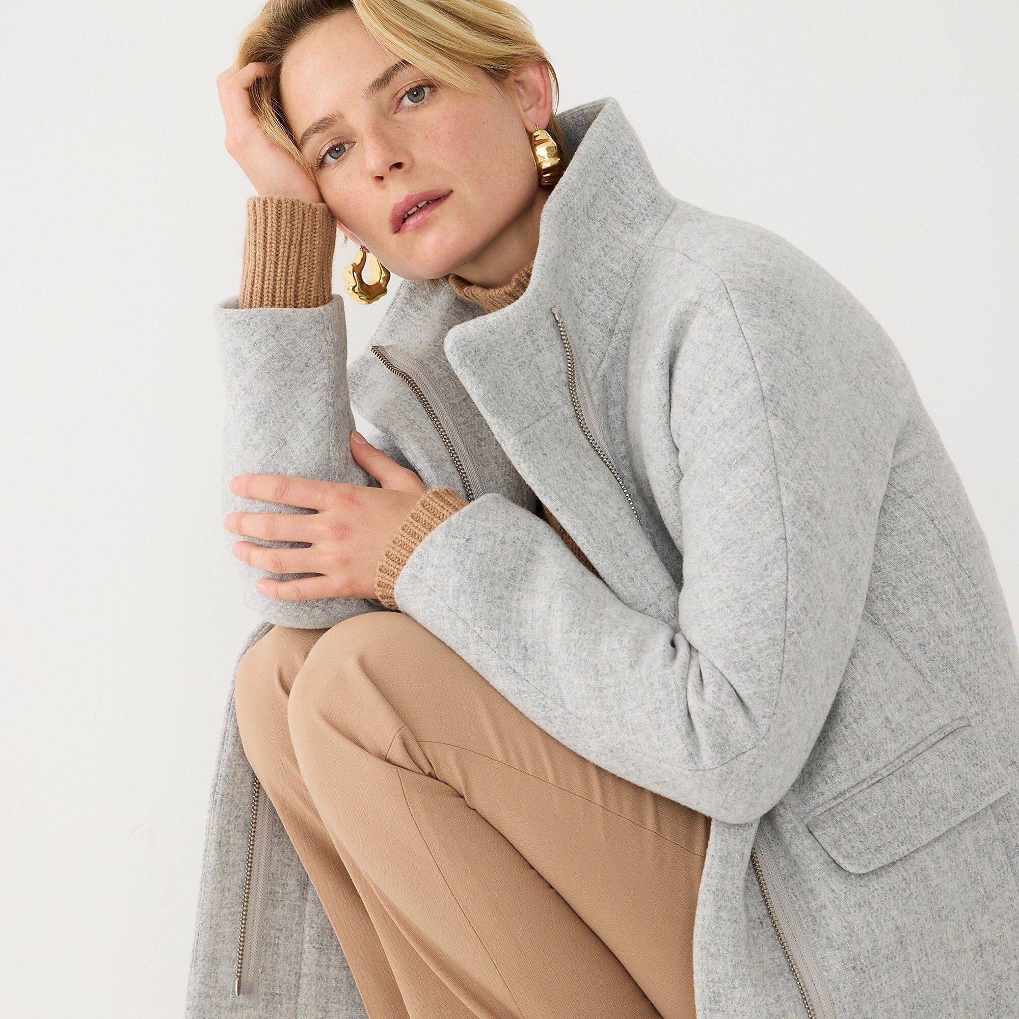 New cocoon coat in Italian stadium-cloth wool | J.Crew US