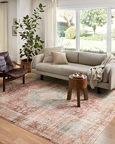 Loloi II Heidi Collection HEI-01 Terracotta/Aqua 8'-6" x 11'-6" Area Rug | Amazon (US)