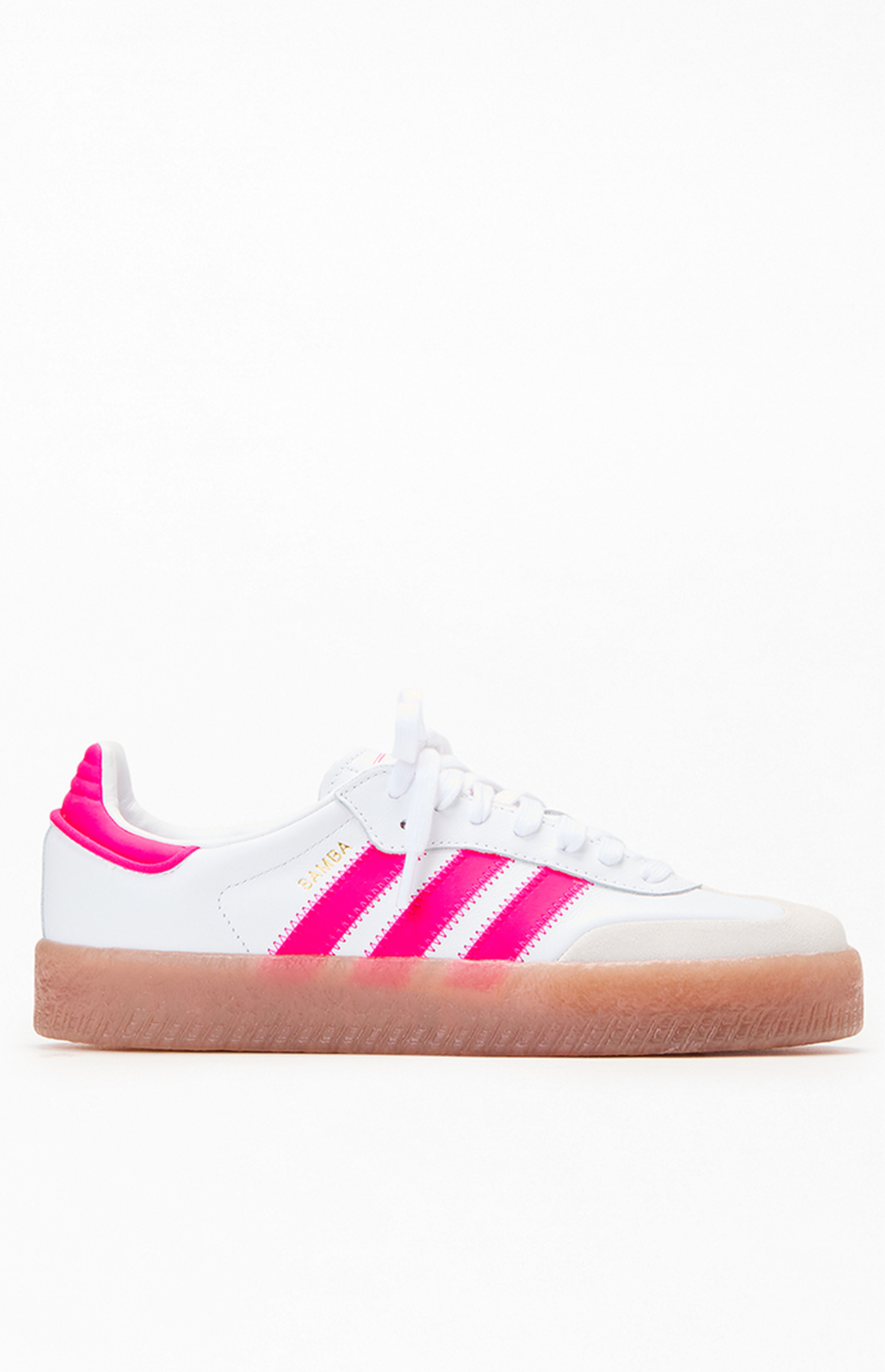 adidas Kids White & Pink Samba Shoes | PacSun