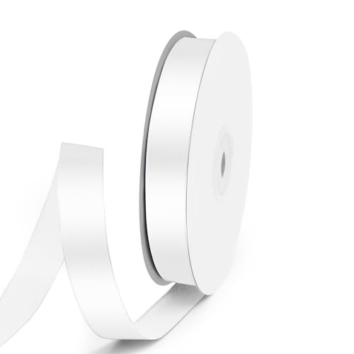 Quhora 5/8" x 50 Yards Satin Ribbon - White Silk Ribbon with Spool - Ideal for Gift Wrapping, Floral Bouquets, Crafts, Wedding Party Decorations, Christmas and Sewing Projects | Amazon (US)