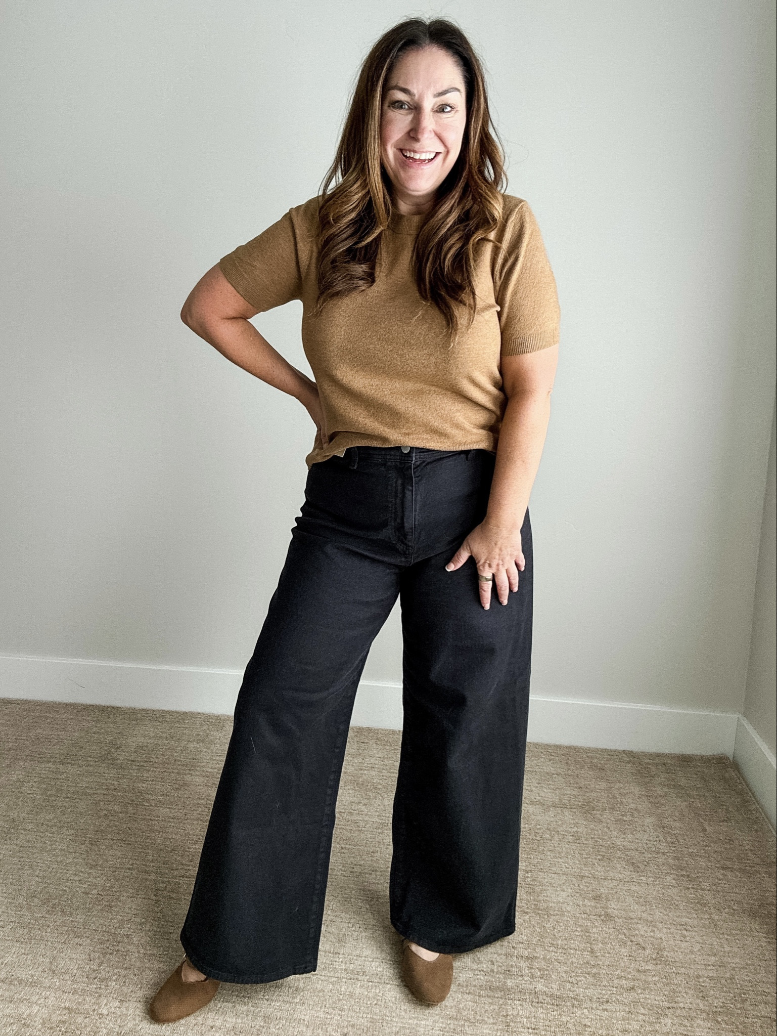 Fall black jeans outfit from Target 

Top tts, L //Jeans size up if in-between, 14  

 #LTKSeasonal #LTKOver40 #LTKMidsize