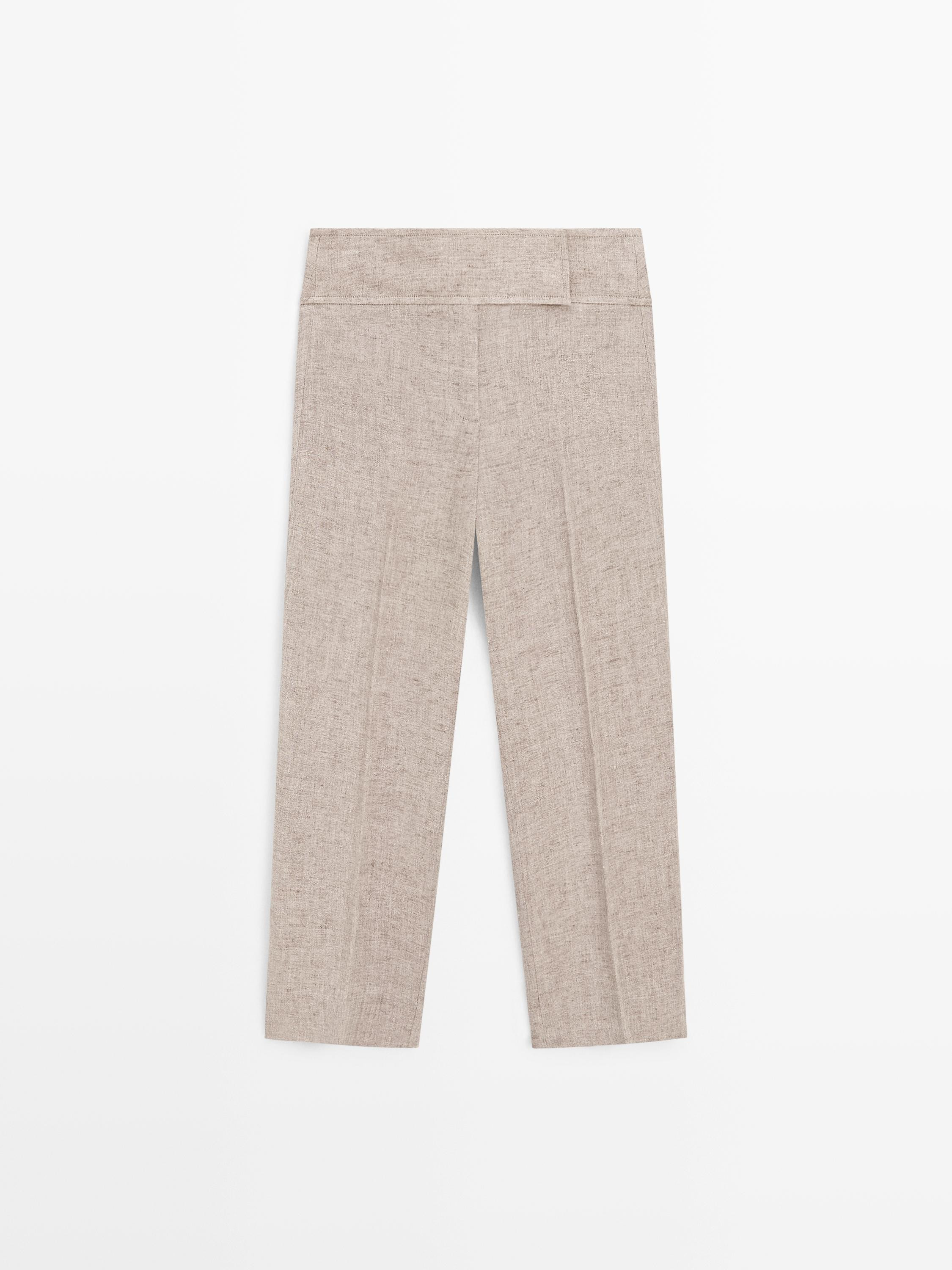 Melierte 7/8 Hose aus Leinen | Massimo Dutti DE