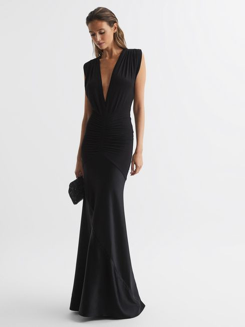 Plunge Neck Sleeveless Maxi Dress | Reiss UK