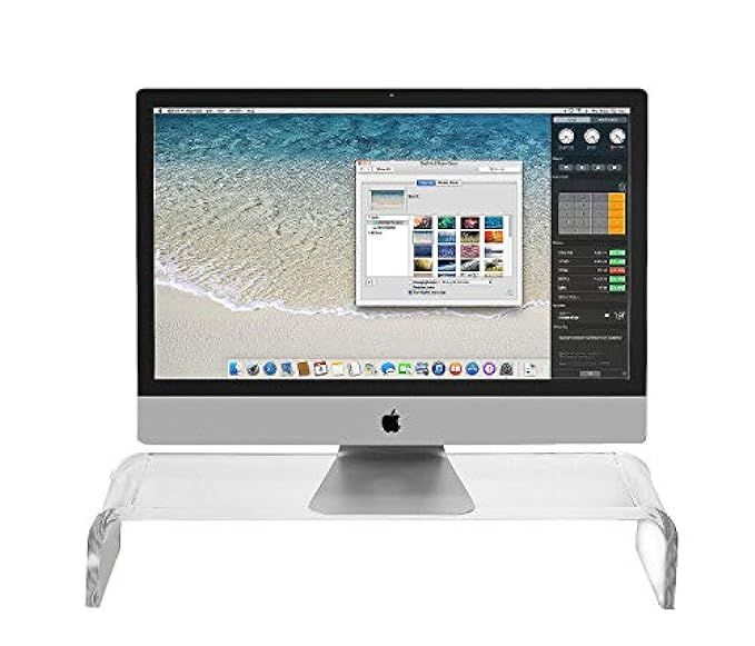 Acrylic Monitor Stand Riser - Computer Desk Shelf Organizer for Laptop, iMac, Printers, Keyboard & S | Amazon (US)