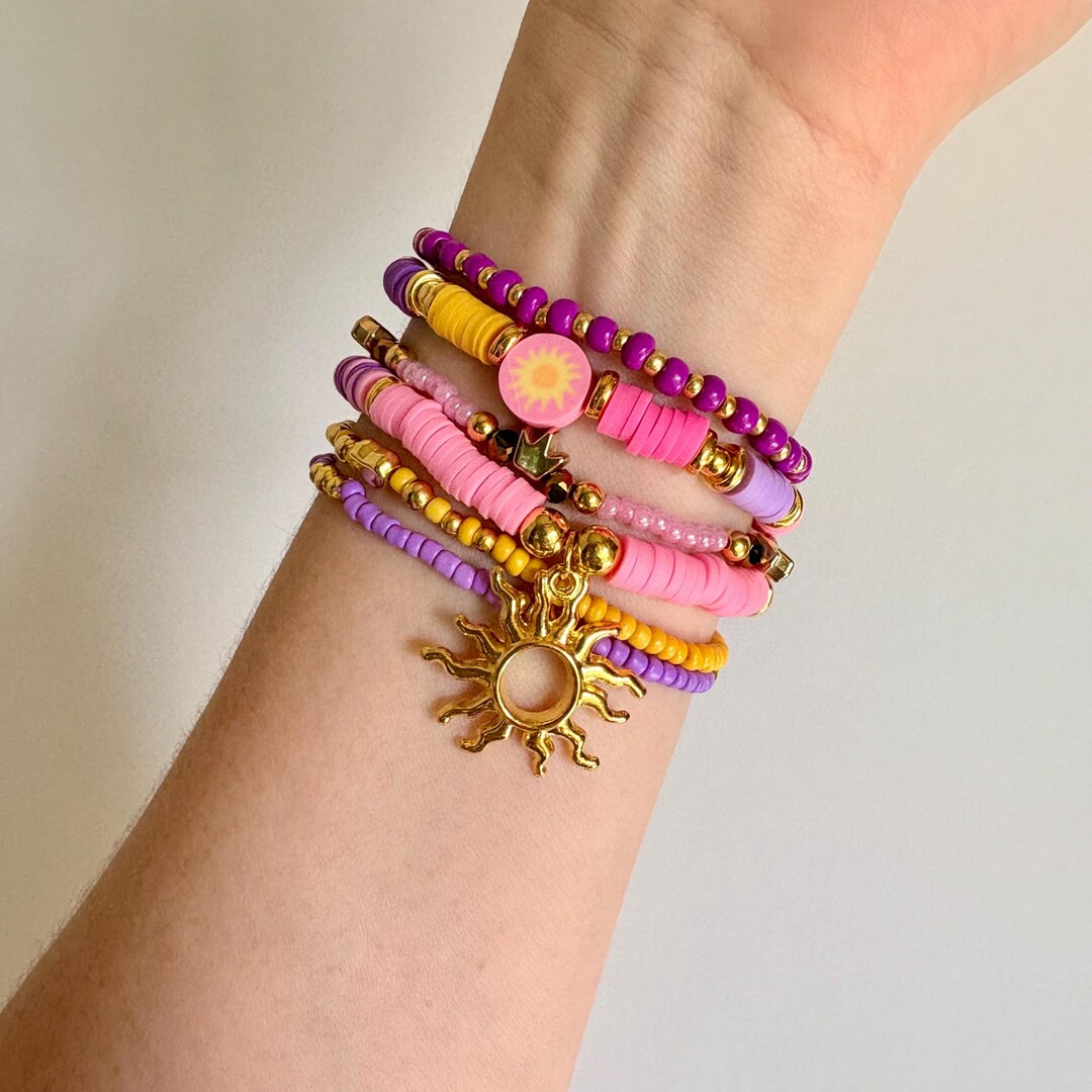 Tangled Inspired Beaded Bracelet Stack - Etsy | Etsy (US)