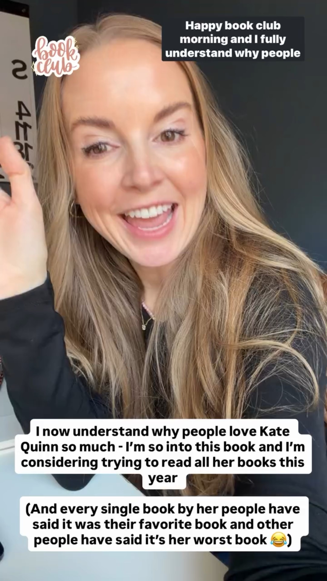 I now understand why people love Kate Quinn so much - I’m so into this book and I’m considering trying to read all her books this year 

(And every single book by her people have said it was their favorite book and other people have said it’s her worst book 😂)