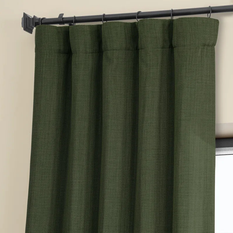 Room Darkening Faux Linen Curtains For Single Panel | Wayfair North America