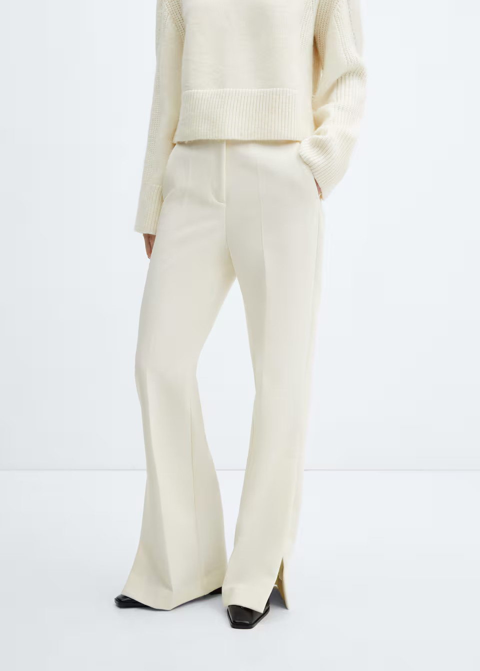 Straight trousers with openings -  Women | Mango USA | MANGO (US)