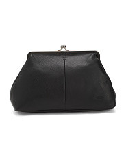 Leather Grace Oversized Kiss Lock Clutch | Handbags | Marshalls | Marshalls