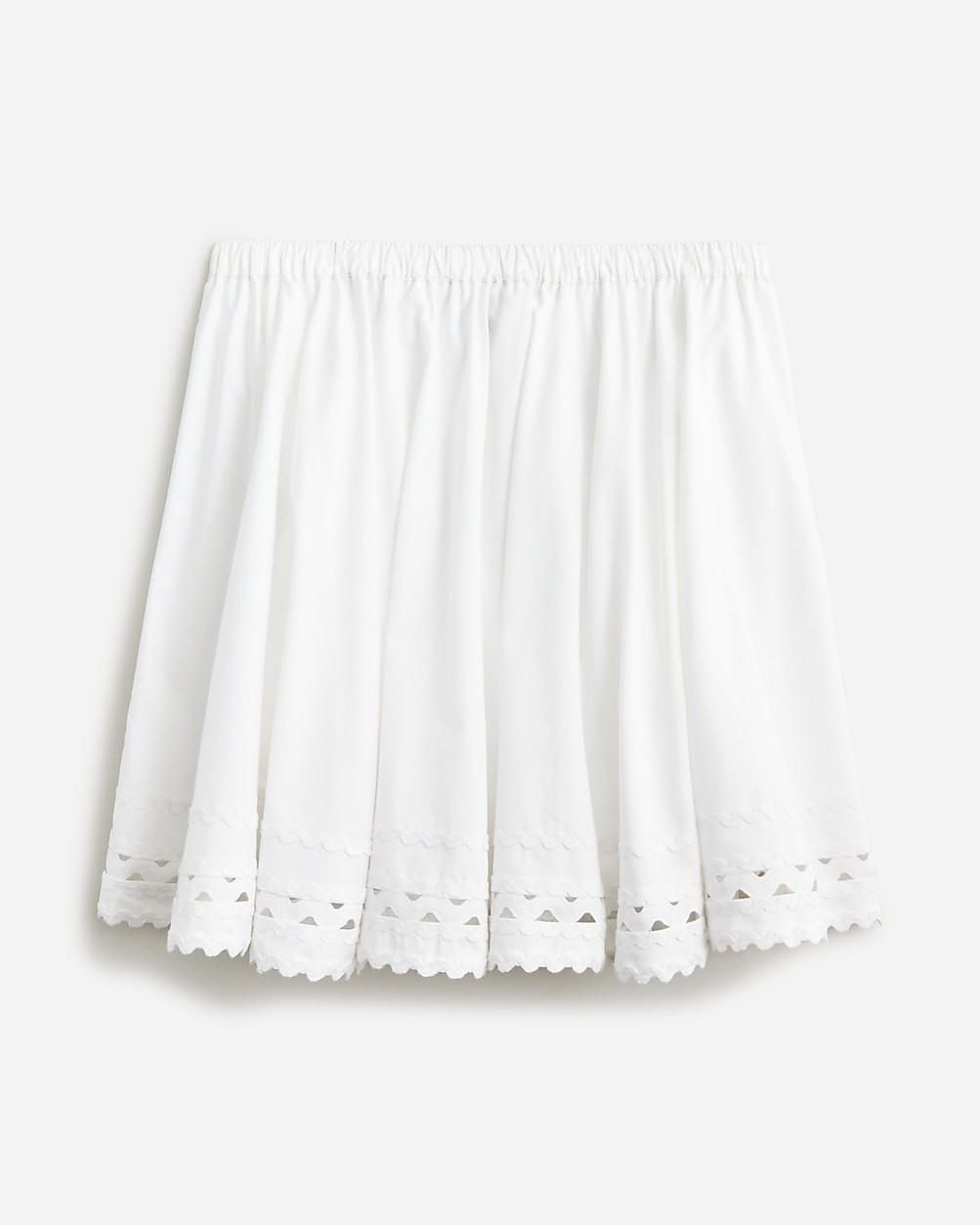 Mini skirt with rickrack trim in cotton poplin | J. Crew US