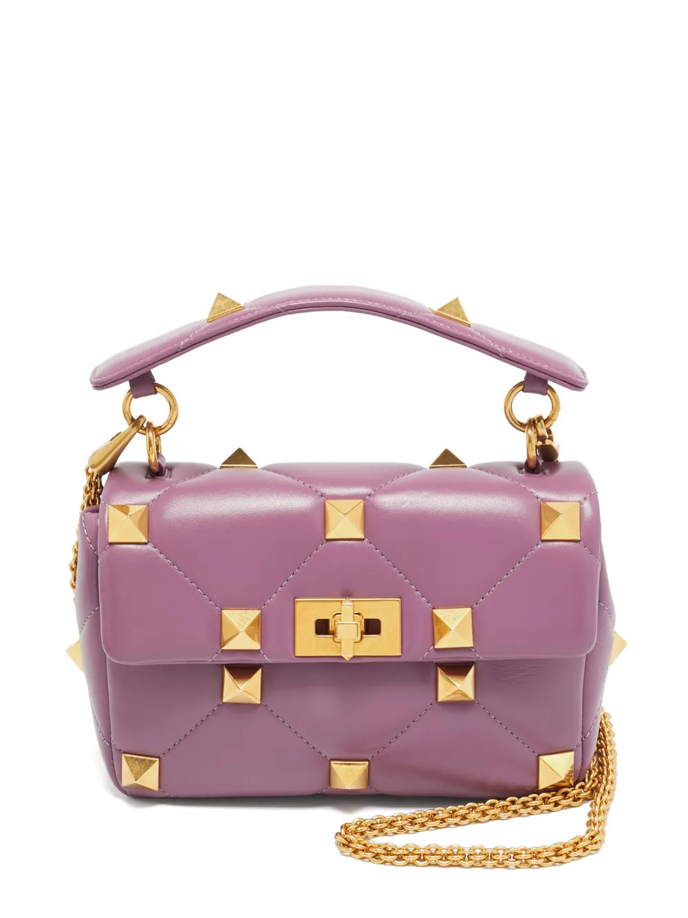 Valentino Garavani Pre-Owned Roman Stud quilted tote bag - Purple | Farfetch Global