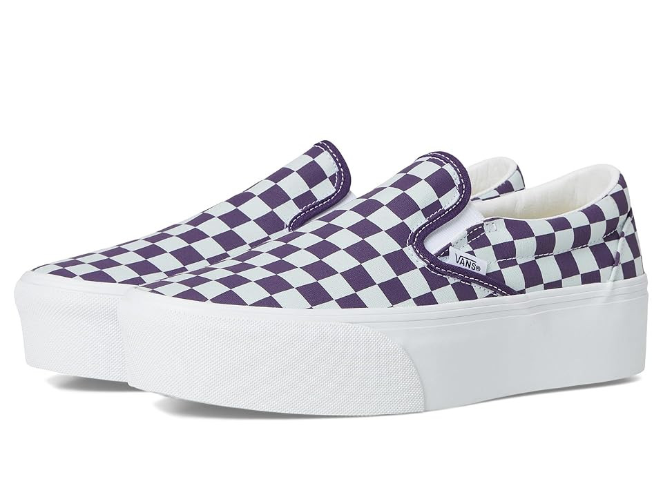 Vans Classic Slip-On Stack Form Athletic Shoes Blue Mist/Gothic Grape : Men's 9 - Women's 10.5 Medium, Canvas | Zappos