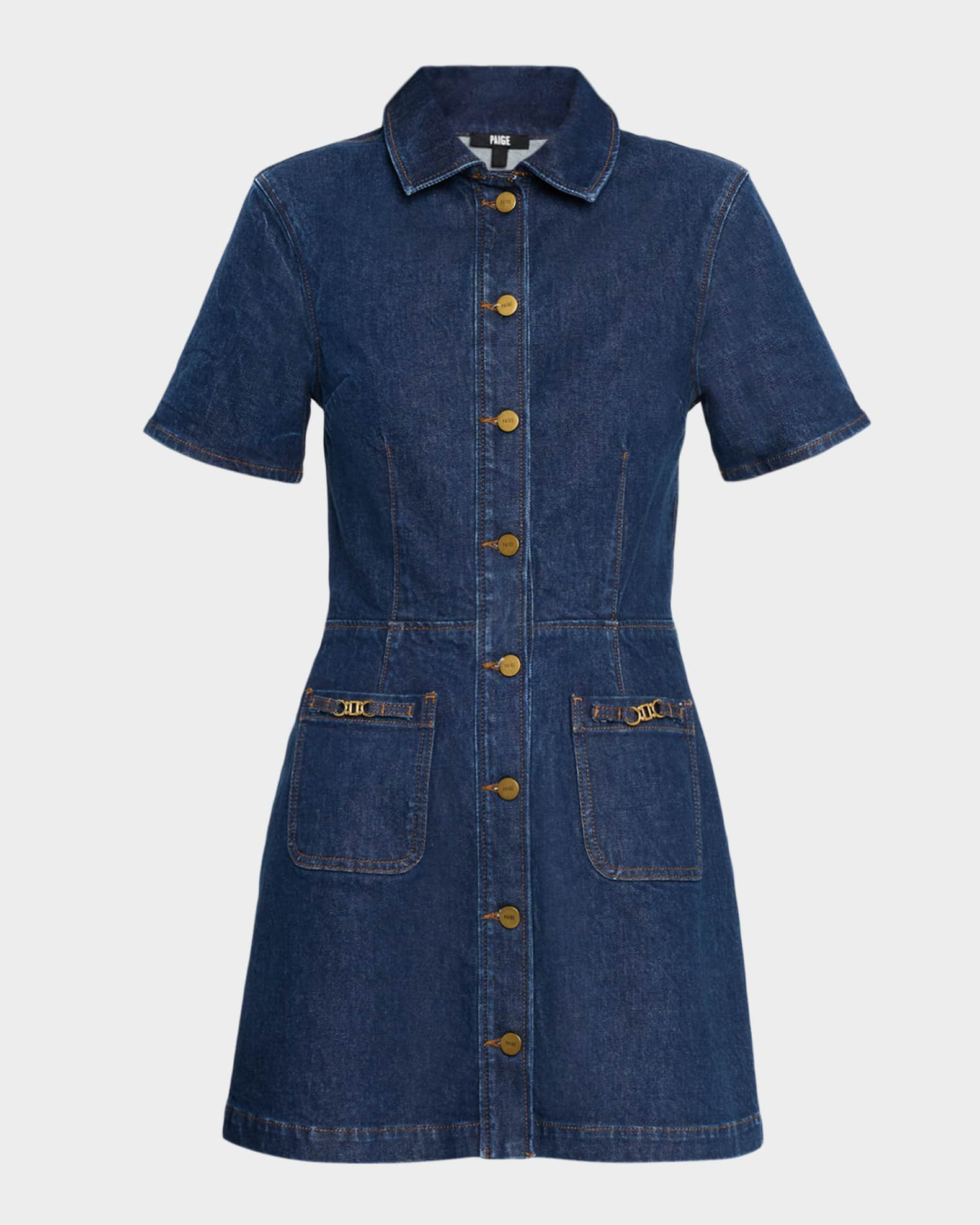 Clementine Tailored Denim Mini Dress | Neiman Marcus